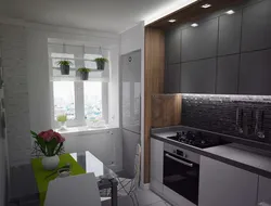 Kitchen interior of 9 sq m in a panel house