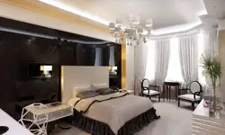 Дизайн интерьера спальня с эркером