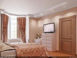 Interior design bedroom with bay window