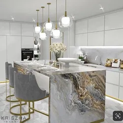 Marble kitchen design photo