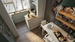 Дизайн проект кухня на балконе фото