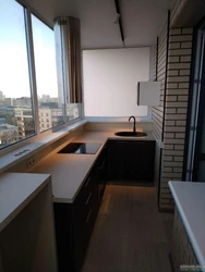 Design project kitchen on the balcony photo