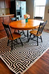 Kitchen design with carpet on the floor