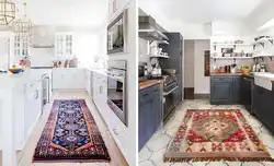 Kitchen design with carpet on the floor