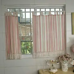 Curtains In The Bathroom On The Window Photo