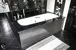 Дизайн ванной в черном и белом мраморе