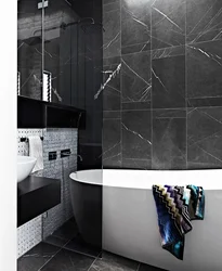 Bathroom Design In Black And White Marble