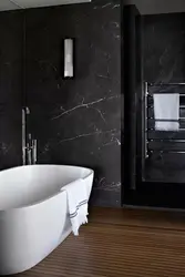 Bathroom design in black and white marble