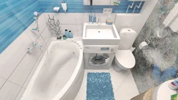 Асіметрычная ванна ў інтэр'еры ваннай