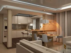How to combine the interior of the kitchen and room