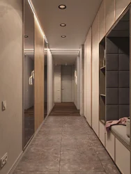 Hallway wardrobe with mirror for a narrow corridor photo