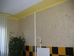 Photo wall design with liquid wallpaper in the kitchen