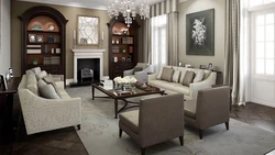 Living room interior in English style photo
