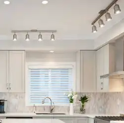 Suspended ceiling in the kitchen real photos