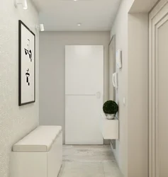 Açıq rənglərdə kiçik bir koridorun dizaynı
