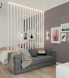 Design of a one-room apartment - bedroom and living room in one