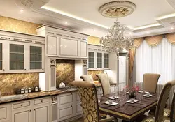Kitchen interior in a house in a classic style