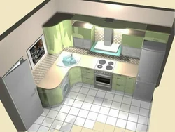 Kitchens small photos with refrigerator 6 sq.