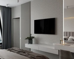 Bedroom bed tv design photo