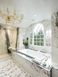 Bathroom wall marble design