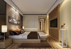 Дизайн Стены В Спальне Напротив Кровати С Телевизором