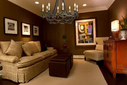 Brown furniture in the living room interior combination