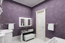 Glass wallpaper in the bathroom interior