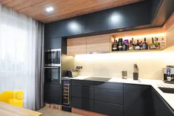 Kitchen design with mezzanines to the ceiling
