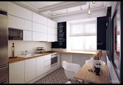 Kitchen interior 12 sq m modern design