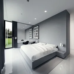 Bright bedroom in minimalist style design