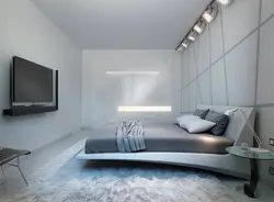 Minimalist üslubda dizaynda parlaq yataq otağı