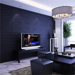 Decorative wall with TV in the living room photo