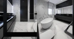 Dark marble in the bathroom interior