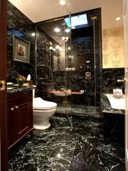 Dark Marble In The Bathroom Interior