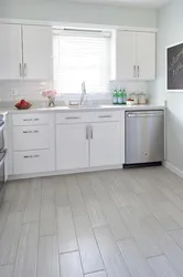 Kitchen design with gray floor modern style