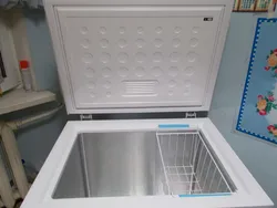 Chest freezer in the kitchen interior