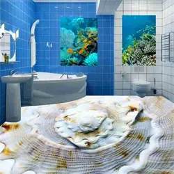 Ваннаға арналған 3D қабырғаларының фотосы