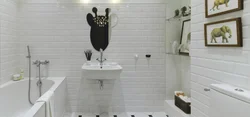 Ванна з туалетам дызайн у белым колеры