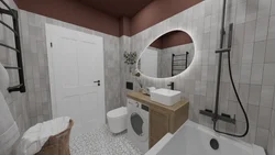 Ванна С Туалетом Дизайн В Белом Цвете