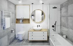 Bathtub with toilet design in white color