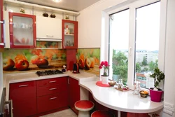 Corner kitchen design with window in apartment
