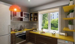 Кухня дизайн угловая с окном в квартире