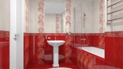 Bath design red white color