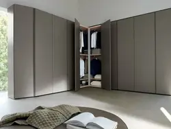 Угловой шкаф в спальню в современном стиле дизайн фото
