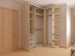 Corner wardrobe in the bedroom in a modern style design photo
