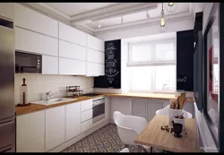 Gray kitchen design 12 sq m