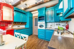 Яркие цвета интерьере кухни