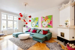 Bright Living Room Design In An Apartment