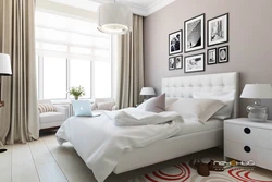 Спальня серо бежевого цвета фото