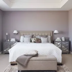 Gray beige bedroom photo